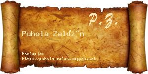 Puhola Zalán névjegykártya